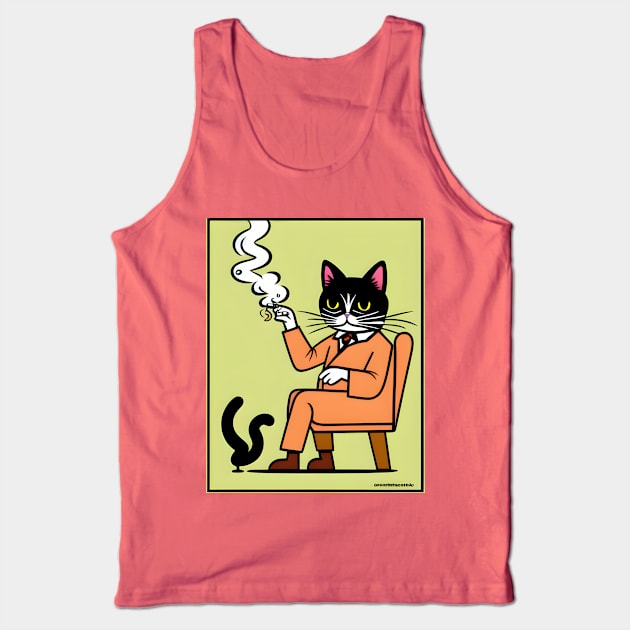 Fancy Cat Tank Top by cornleg